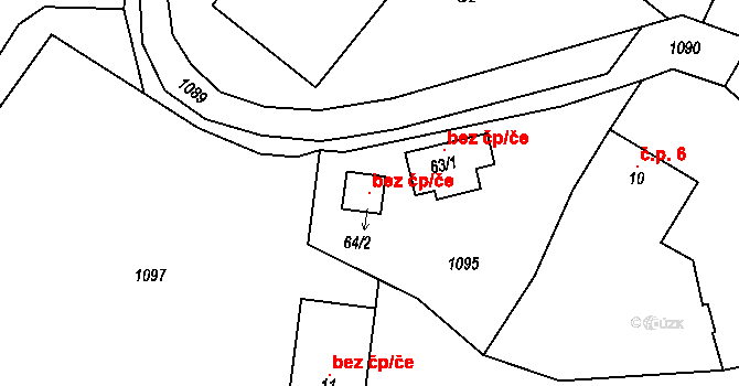 Štěpánov nad Svratkou 117387592 na parcele st. 64/2 v KÚ Vrtěžíř, Katastrální mapa