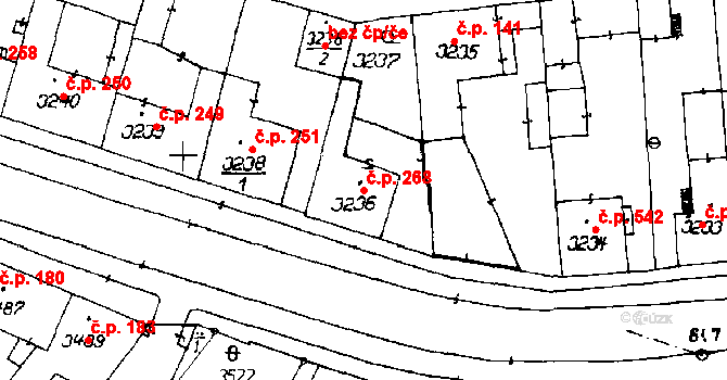 Poděbrady III 268, Poděbrady na parcele st. 3236 v KÚ Poděbrady, Katastrální mapa