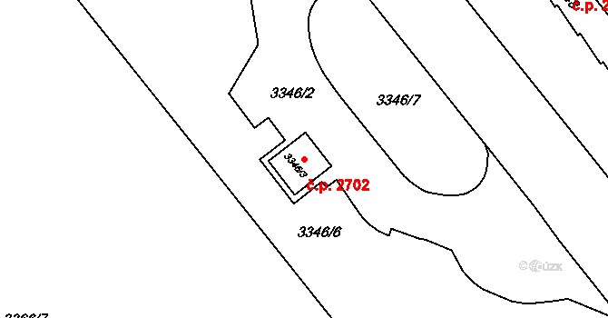 Louny 2702 na parcele st. 3346/3 v KÚ Louny, Katastrální mapa