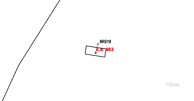 Hůrka 493, Horní Planá na parcele st. 865/18 v KÚ Horní Planá, Katastrální mapa