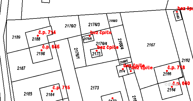 Letovice 38308592 na parcele st. 2175 v KÚ Letovice, Katastrální mapa