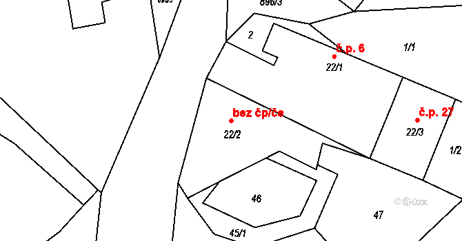 Vodice 40900592 na parcele st. 22/2 v KÚ Babčice, Katastrální mapa