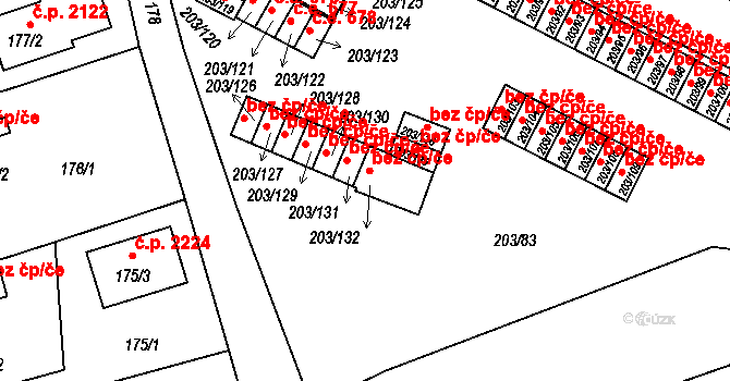 Tachov 41918592 na parcele st. 203/132 v KÚ Tachov, Katastrální mapa