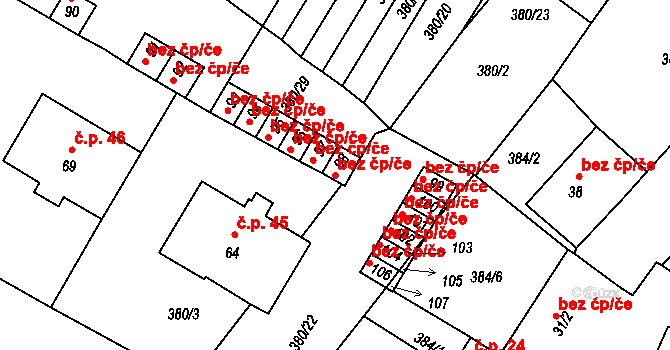 Menhartice 42236592 na parcele st. 98 v KÚ Menhartice, Katastrální mapa