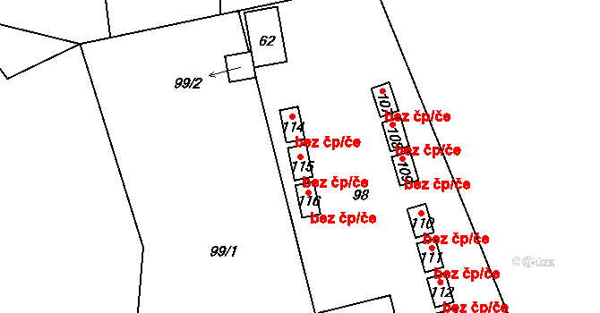 Trpišovice 43457592 na parcele st. 115 v KÚ Dobrovítova Lhota, Katastrální mapa