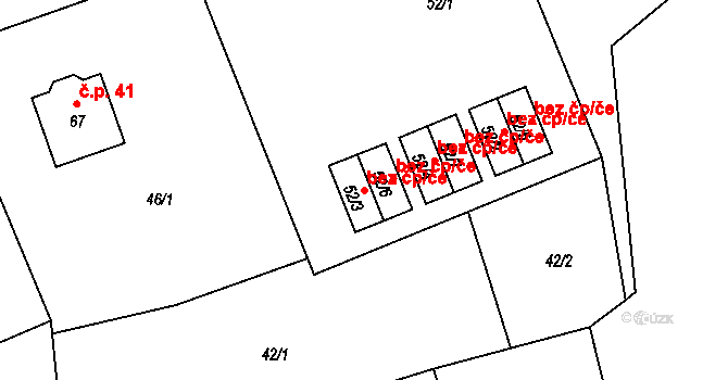 Trhové Sviny 43741592 na parcele st. 52/3 v KÚ Něchov, Katastrální mapa