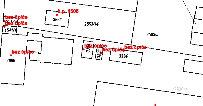 Ústí nad Orlicí 45523592 na parcele st. 3335 v KÚ Ústí nad Orlicí, Katastrální mapa