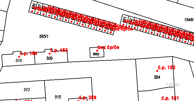 Sázava 47994592 na parcele st. 585/2 v KÚ Sázava, Katastrální mapa