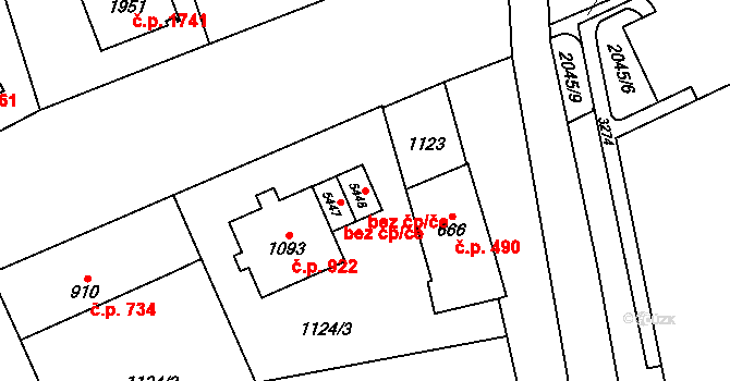 Šumperk 48503592 na parcele st. 5448 v KÚ Šumperk, Katastrální mapa