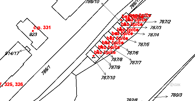 Komárov 48879592 na parcele st. 787/9 v KÚ Komárov u Hořovic, Katastrální mapa