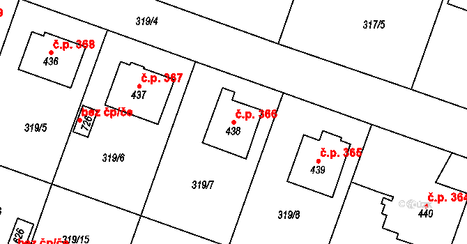 Ždírec nad Doubravou 366 na parcele st. 438 v KÚ Ždírec nad Doubravou, Katastrální mapa