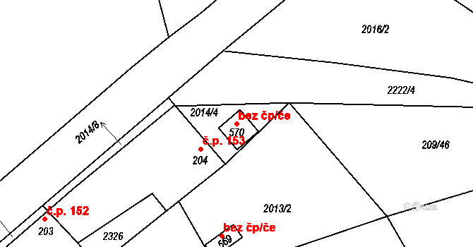 Košetice 96305592 na parcele st. 570 v KÚ Košetice, Katastrální mapa