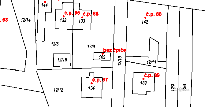 Polní Chrčice 96849592 na parcele st. 163 v KÚ Polní Chrčice, Katastrální mapa