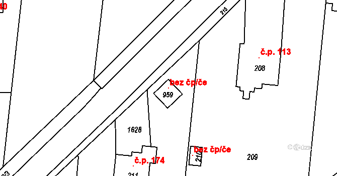 Stěbořice 100755593 na parcele st. 959 v KÚ Stěbořice, Katastrální mapa