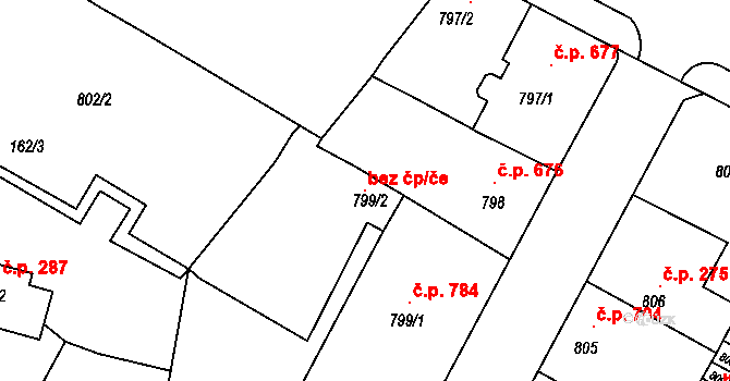 Litoměřice 102259593 na parcele st. 799/2 v KÚ Litoměřice, Katastrální mapa