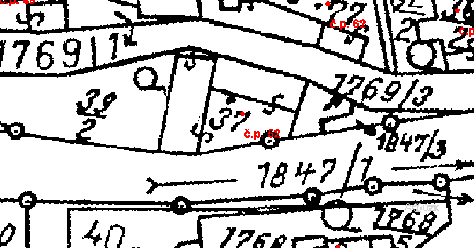 Chlístovice 52 na parcele st. 37 v KÚ Chlístovice, Katastrální mapa
