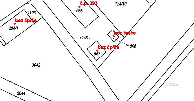 Strachotice 119913593 na parcele st. 567 v KÚ Micmanice, Katastrální mapa