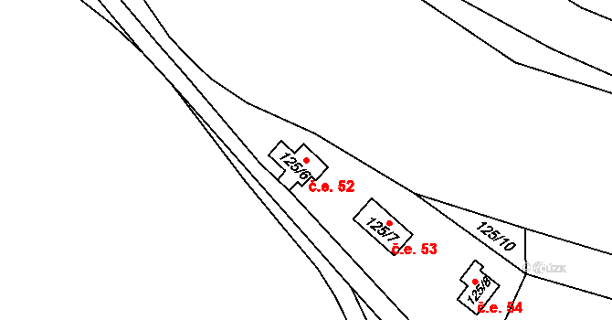 Štěnkov 52, Třebechovice pod Orebem na parcele st. 125/6 v KÚ Štěnkov, Katastrální mapa