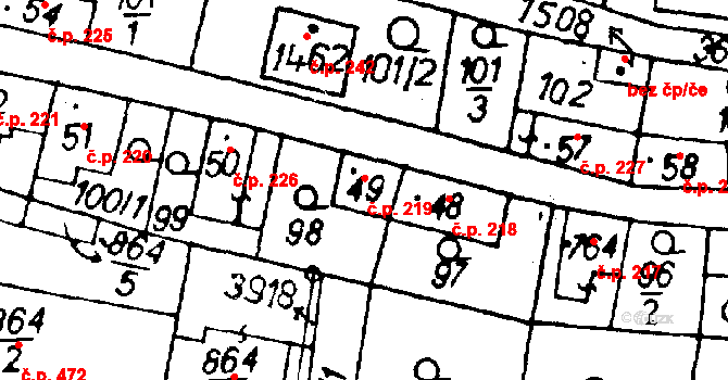 Cvikov I 219, Cvikov na parcele st. 49 v KÚ Cvikov, Katastrální mapa