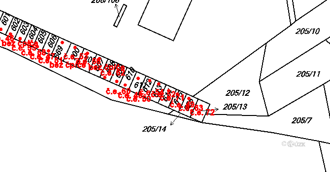 Luka nad Jihlavou 52 na parcele st. 612 v KÚ Luka nad Jihlavou, Katastrální mapa