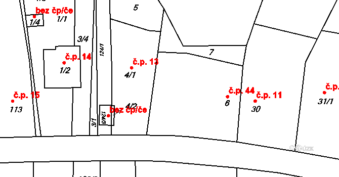Vrbka 12, Služovice na parcele st. 6 v KÚ Vrbka u Opavy, Katastrální mapa