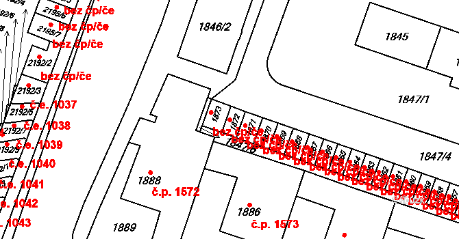 Šternberk 42505593 na parcele st. 1872 v KÚ Šternberk, Katastrální mapa