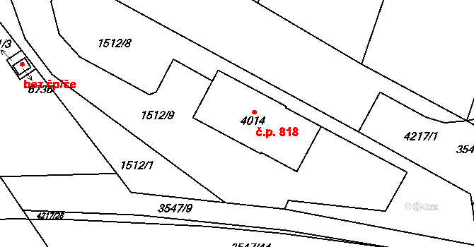 Klatovy 45213593 na parcele st. 4014 v KÚ Klatovy, Katastrální mapa