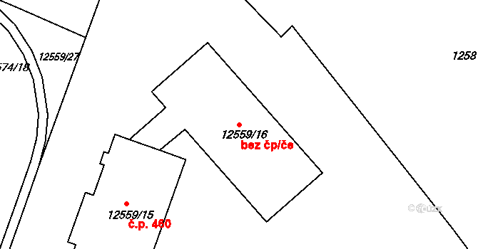 Vsetín 49819593 na parcele st. 12559/16 v KÚ Vsetín, Katastrální mapa