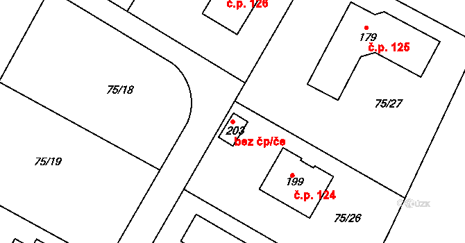 Lichoceves 83023593 na parcele st. 203 v KÚ Noutonice, Katastrální mapa