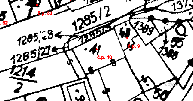 Častolovice 10 na parcele st. 41 v KÚ Častolovice, Katastrální mapa