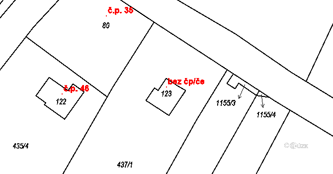 Staňkovice 98304593 na parcele st. 123 v KÚ Smilovice u Staňkovic, Katastrální mapa