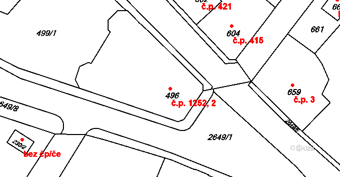 Rýmařov 2,1252 na parcele st. 496 v KÚ Rýmařov, Katastrální mapa