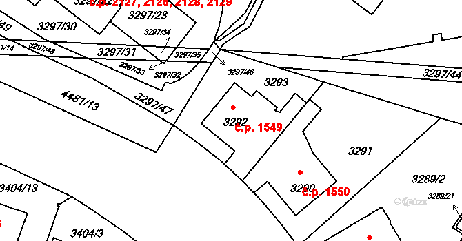 Strašnice 1549, Praha na parcele st. 3292 v KÚ Strašnice, Katastrální mapa