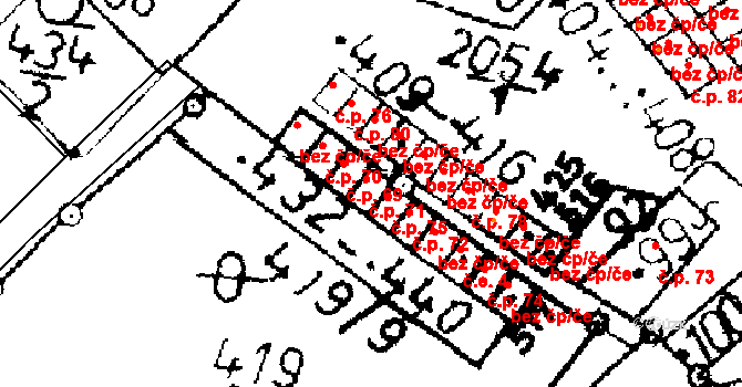 Verneřice 71 na parcele st. 435 v KÚ Verneřice, Katastrální mapa
