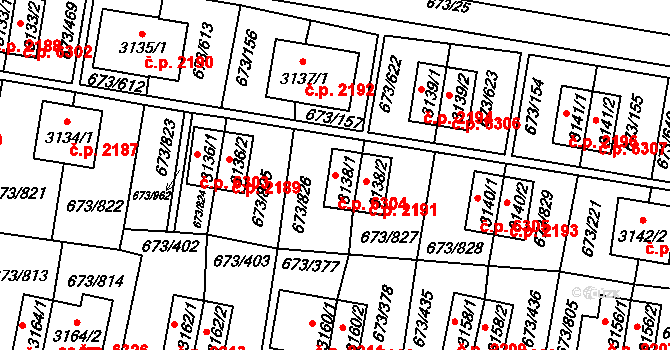 Zlín 6304 na parcele st. 3138/1 v KÚ Zlín, Katastrální mapa