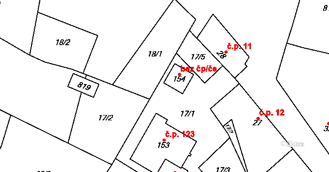 Nepřevázka 41217594 na parcele st. 154 v KÚ Nepřevázka, Katastrální mapa