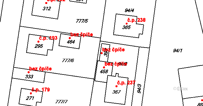 Košetice 45279594 na parcele st. 397 v KÚ Košetice, Katastrální mapa