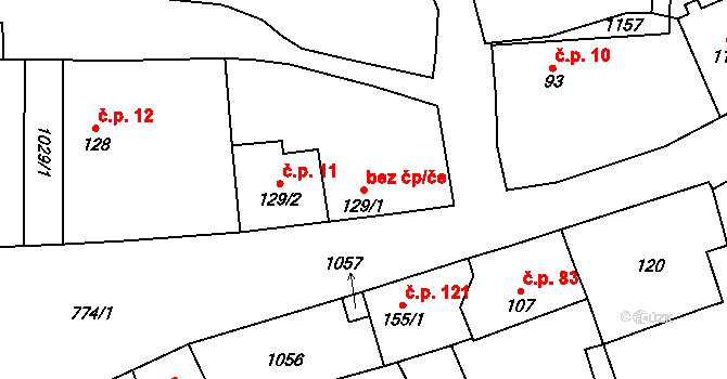 Chotěšov 46211594 na parcele st. 129/1 v KÚ Chotěšov, Katastrální mapa
