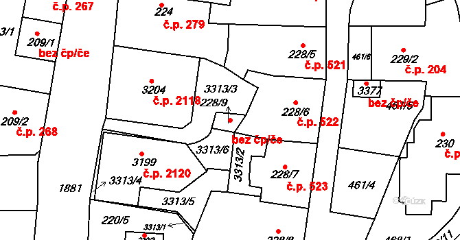 Svitavy 46558594 na parcele st. 228/9 v KÚ Svitavy-předměstí, Katastrální mapa