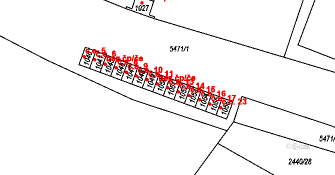 Polešovice 13 na parcele st. 1051 v KÚ Polešovice, Katastrální mapa