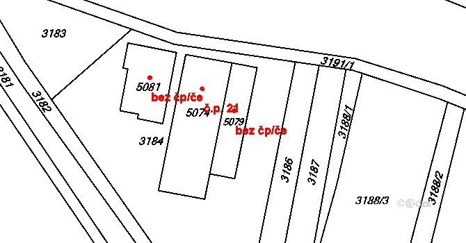 Kunovice 78774594 na parcele st. 5079 v KÚ Kunovice u Uherského Hradiště, Katastrální mapa