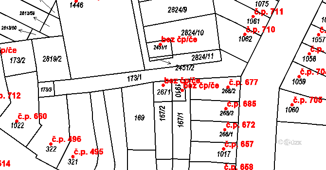 Kojetín 98984594 na parcele st. 2671 v KÚ Kojetín, Katastrální mapa