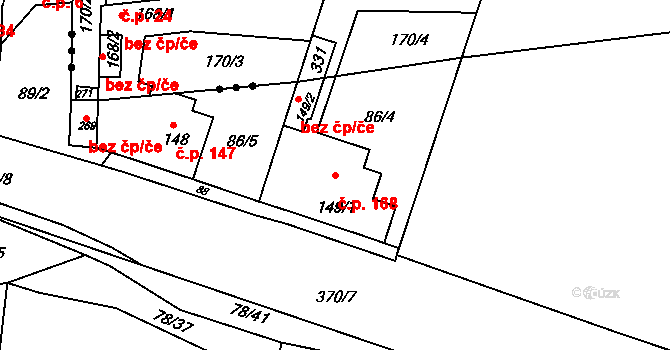 Braškov 168 na parcele st. 149/1 v KÚ Braškov, Katastrální mapa