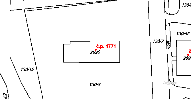 Kraslice 1771 na parcele st. 2690 v KÚ Kraslice, Katastrální mapa