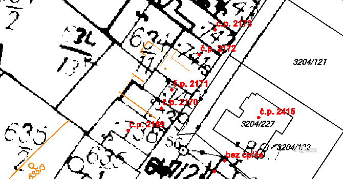 Podlusky 2171, Roudnice nad Labem na parcele st. 740 v KÚ Podlusky, Katastrální mapa