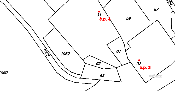 Šnekov 4, Březina na parcele st. 31 v KÚ Šnekov, Katastrální mapa