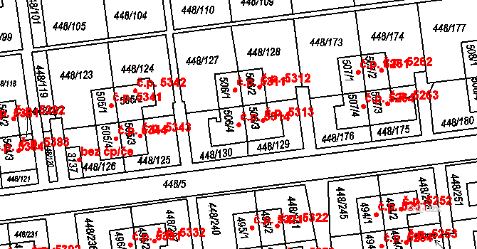 Otrokovice 5314 na parcele st. 506/4 v KÚ Otrokovice, Katastrální mapa