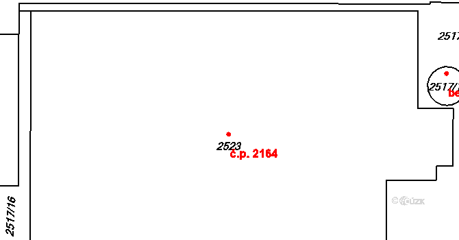 Tachov 2164 na parcele st. 2523 v KÚ Tachov, Katastrální mapa