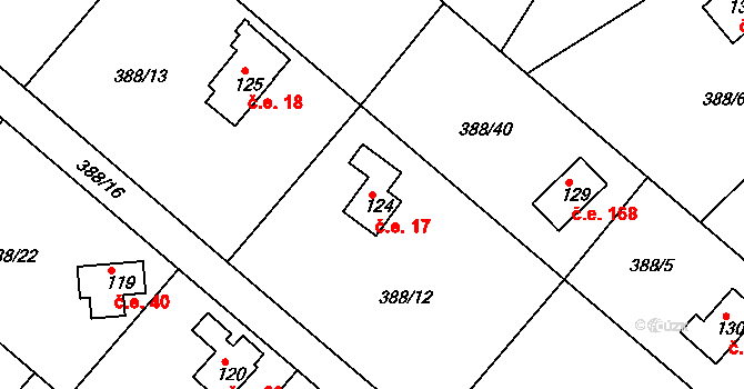 Ústupky 17, Seč na parcele st. 124 v KÚ Proseč u Seče, Katastrální mapa