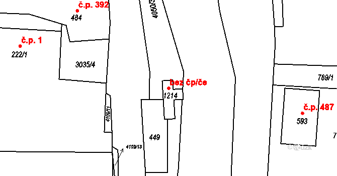 Kozlovice 42140595 na parcele st. 1214 v KÚ Kozlovice, Katastrální mapa